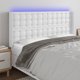 vidaXL Κεφαλάρι Κρεβατιού με LED, Λευκό, 147x16x118/128 cm, Συνθετικό Δέρμα