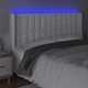 vidaXL Κεφαλάρι Κρεβατιού με LED, Λευκό, 147x16x118/128 cm, Συνθετικό Δέρμα