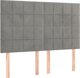 vidaXL Κεφαλάρι Κρεβατιού με LED, Ανοιχτό Γκρι, 144x5x118/128 cm, Βελούδο