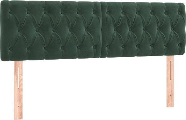 vidaXL Κρεβάτι κοντινένταλ με στρώμα 160x200 εκ. σκούρο πράσινο