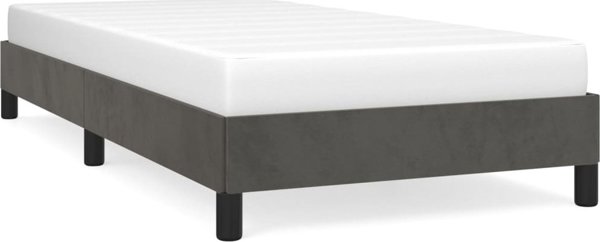 vidaXL Κρεβατοκάμαρα Σκελετός Σκούρο Γκρι 90x190 εκ. με Υφασμάτινη Επένδυση