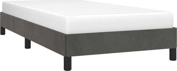 vidaXL Κρεβατοκάμαρα Σκελετός Σκούρο Γκρι 90x190 εκ. με Υφασμάτινη Επένδυση