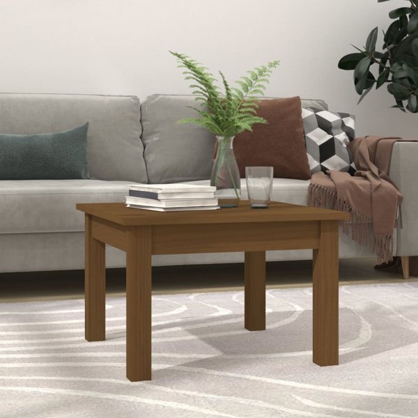 vidaXL Τραπεζάκι καφέ μέλι καφέ 45x45x30 cm από μασίφ ξύλο πεύκου