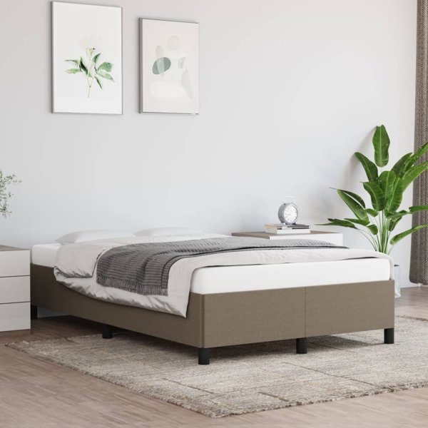 VidaXL Σκελετός Κρεβατιού, Χρώμα Taupe, Υφασμάτινος, 120x200 cm