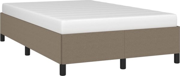 VidaXL Σκελετός Κρεβατιού, Χρώμα Taupe, Υφασμάτινος, 120x200 cm