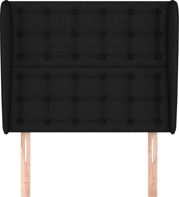 vidaXL Τεμάχιο κεφαλιού καρέκλας uszak, μαύρο, 93x23x118/128 εκ, ύφασμα