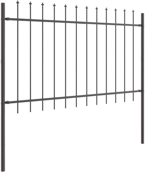 vidaXL Σετ Μεταλλικό Περίφραξη Κήπου, Γκρι, 170x3.4x150cm