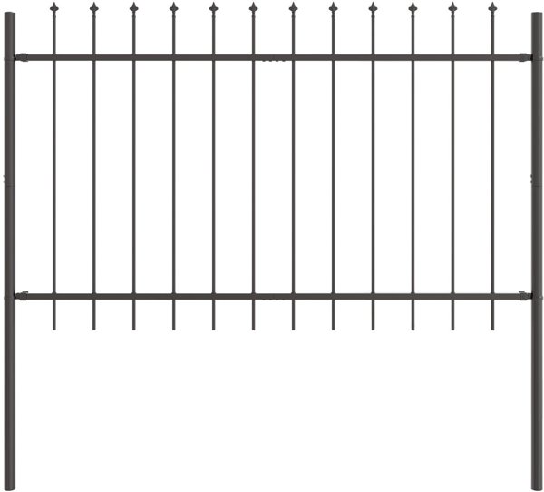 vidaXL Σετ Μεταλλικό Περίφραξη Κήπου, Γκρι, 170x3.4x150cm
