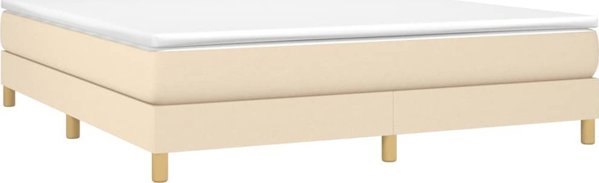 vidaXL Κρεβάτι Continental με στρώμα, κρεμ, ύφασμα, 160x200 εκ