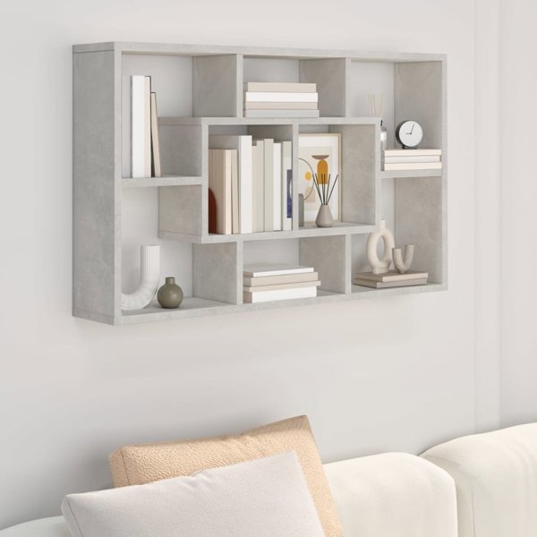 vidaXL Polka scienna, szarosc betonu, 85x16x52,5 cm