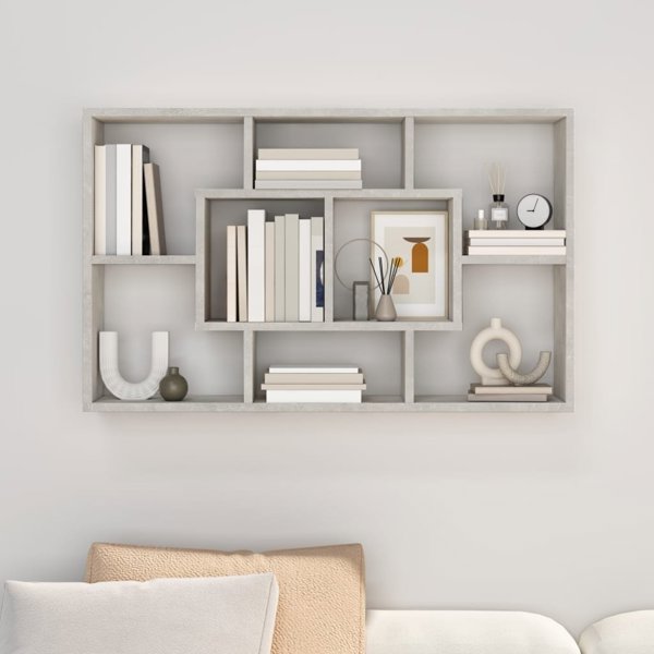 vidaXL Polka scienna, szarosc betonu, 85x16x52,5 cm