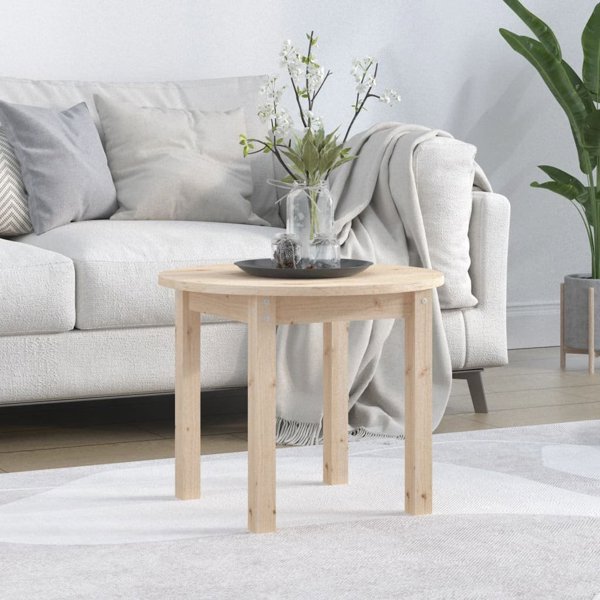 vidaXL Stolik kawowy,  55x45 cm, lite drewno sosnowe