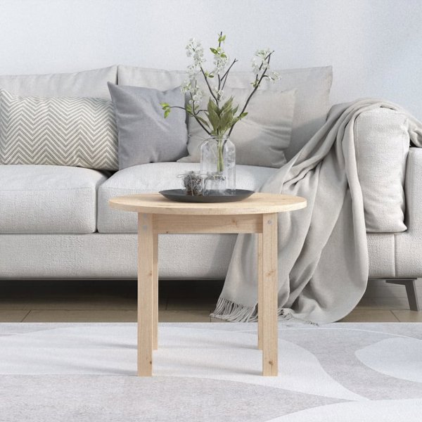 vidaXL Stolik kawowy,  55x45 cm, lite drewno sosnowe