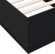 Βάση κρεβατιού vidaXL με LED, μαύρη, 75x190 cm, από ξύλινο υλικό