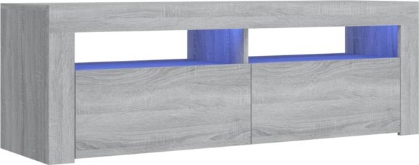vidaXL Ντουλάπι για TV με LED, γκρι δρύς Sonoma, 120x35x40 εκ.
