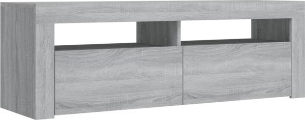 vidaXL Ντουλάπι για TV με LED, γκρι δρύς Sonoma, 120x35x40 εκ.
