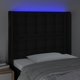 vidaXL Κεφαλάρι για κρεβάτι με LED, μαύρο, 83x16x118/128 cm, ύφασμα