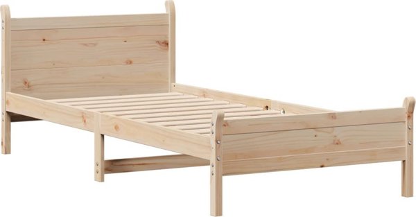 vidaXL Σκελετός κρεβατιού χωρίς στρώμα 75x190 cm από ατόφιο πεύκο