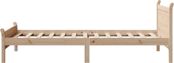 vidaXL Σκελετός κρεβατιού χωρίς στρώμα 75x190 cm από ατόφιο πεύκο