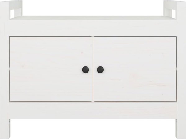 vidaXL Lawka do przedpokoju, bialy, 80x40x60 cm, lite drewno sosnowe