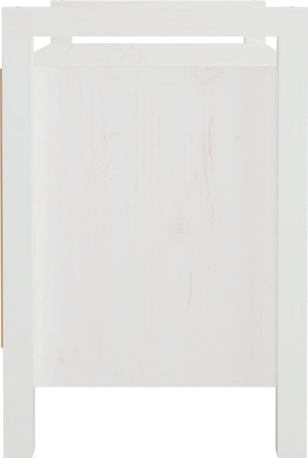 vidaXL Lawka do przedpokoju, bialy, 80x40x60 cm, lite drewno sosnowe