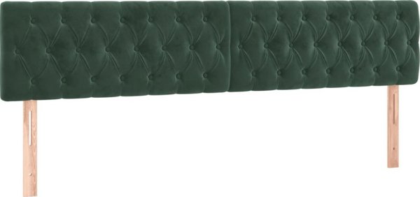 vidaXL Zaglowek do lozka me LED, ciemnozielony, 180x7x78/88 cm, aksamit