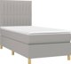 vidaXL Κρεβάτι Continental με στρώμα, ανοιχτό γκρι, 90x190 εκ., ύφασμα