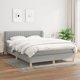 vidaXL Κοντινεντάλε Κρεβάτι 140x190cm Ανοιχτό Γκρι Υφασμάτινο