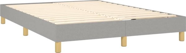 vidaXL Κοντινεντάλε Κρεβάτι 140x190cm Ανοιχτό Γκρι Υφασμάτινο