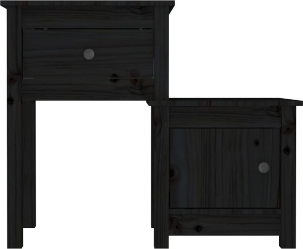 vidaXL vidaXL Szafki nocne, 2 szt., czarne, 79,5x38x65,5 cm, drewno sosnowe
