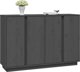 vidaXL Szafka, szara, 120x35x80 cm, lite drewno sosnowe