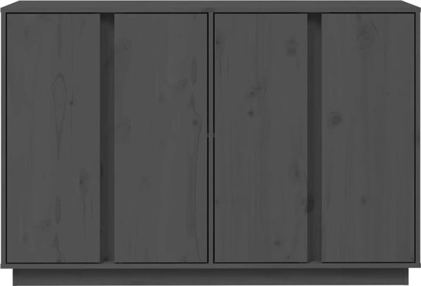 vidaXL Szafka, szara, 120x35x80 cm, lite drewno sosnowe