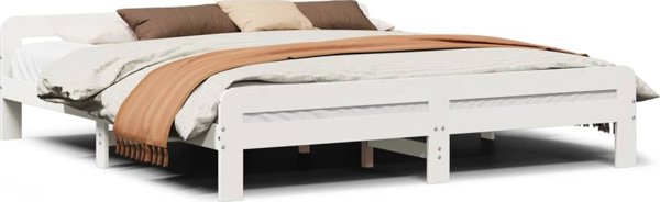 vidaXL Κρεβατοκάμαρα χωρίς στρώμα, λευκή, 180x200 εκ, από μασίφ πεύκο