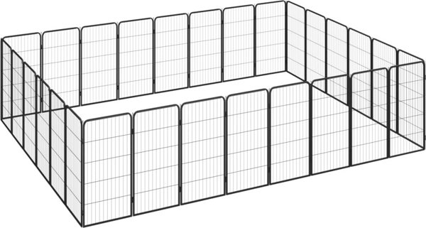 vidaXL vidaXL Kojec dla psa, 28 paneli, czarny, 50x100 cm, stal