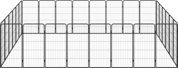 vidaXL vidaXL Kojec dla psa, 28 paneli, czarny, 50x100 cm, stal