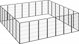 vidaXL vidaXL Kojec dla psa, 28 paneli, czarny, 50x100 cm, stal