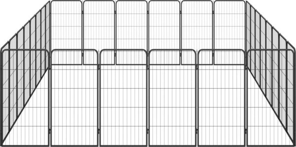 vidaXL vidaXL Kojec dla psa, 28 paneli, czarny, 50x100 cm, stal