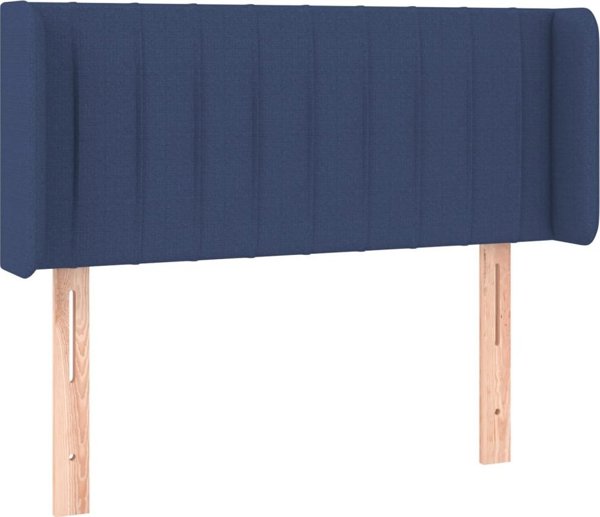 vidaXL Κεφαλάρι κρεβατιού με LED, μπλε, 93x16x78/88 cm, ύφασμα