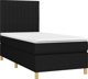 vidaXL Κρεβάτι Continental με Στρώμα, Μαύρο, Υφασμάτινο, 90x200 cm