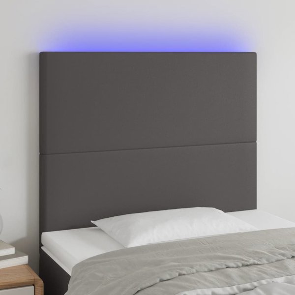 vidaXL Zaglowek do lozka, szary, 100x5x118/128 cm, sztuczna skora