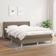 vidaXL Κρεβάτι Continental με Στρώμα, Υφασμάτινο, 140x200 cm, Taupe