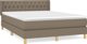 vidaXL Κρεβάτι Continental με Στρώμα, Υφασμάτινο, 140x200 cm, Taupe