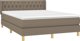 vidaXL Κρεβάτι Continental με Στρώμα, Υφασμάτινο, 140x200 cm, Taupe