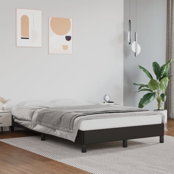 vidaXL Σκελετός κρεβατιού, μαύρος, 120x200 cm, επενδεδυμένος με τεχνητό δέρμα