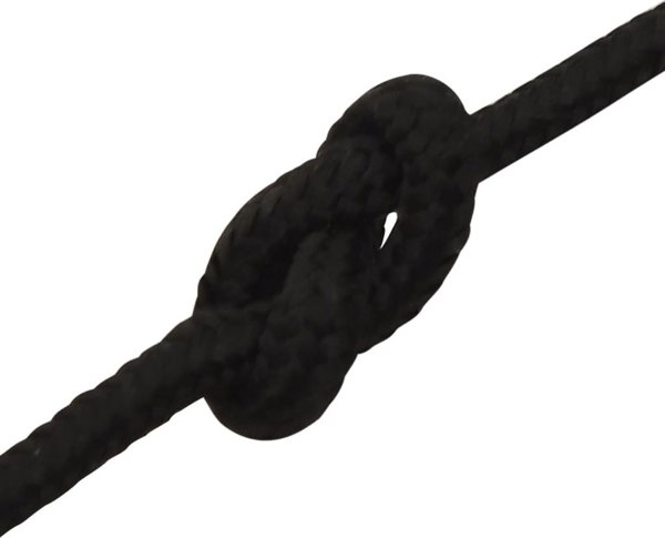 vidaXL vidaXL Linka robocza, czarna, 3 mm, 250 m, poliester