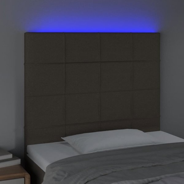 vidaXL Zaglowek do lozka me to LED, taope, 90x5x118/128 cm, tkanina