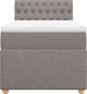 vidaXL Κρεβάτι κοντινεντάλ με στρώμα, taupe, ύφασμα, 90x200 cm
