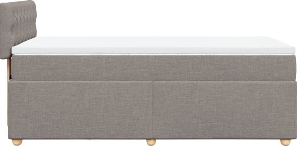 vidaXL Κρεβάτι κοντινεντάλ με στρώμα, taupe, ύφασμα, 90x200 cm