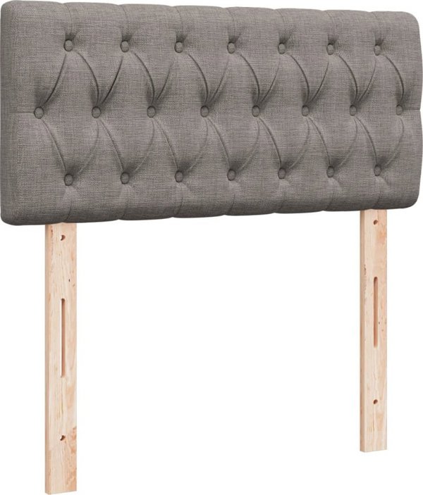 vidaXL Κρεβάτι κοντινεντάλ με στρώμα, taupe, ύφασμα, 90x200 cm