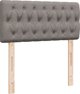 vidaXL Κρεβάτι κοντινεντάλ με στρώμα, taupe, ύφασμα, 90x200 cm